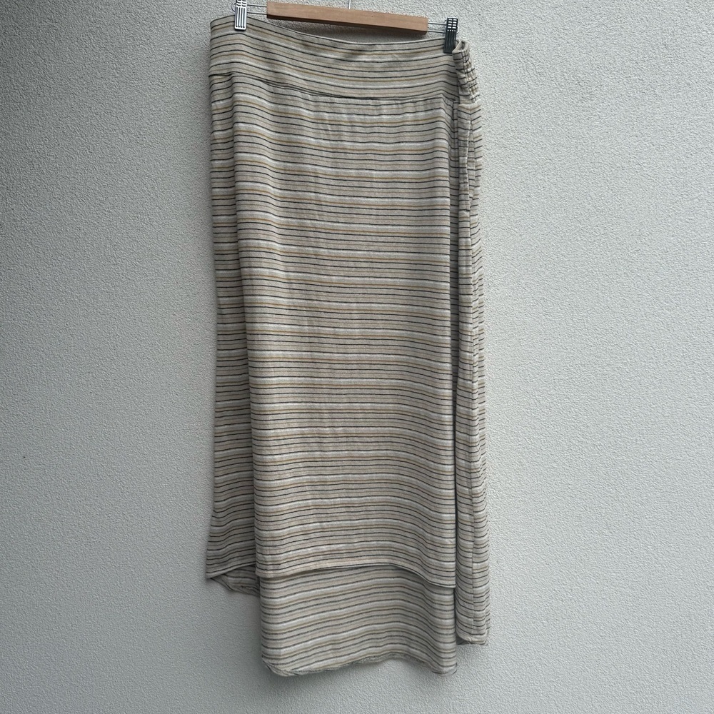 prAna Jasmine Maxi Hi-Low Skirt XL Stone Stripe - Picture 8 of 8